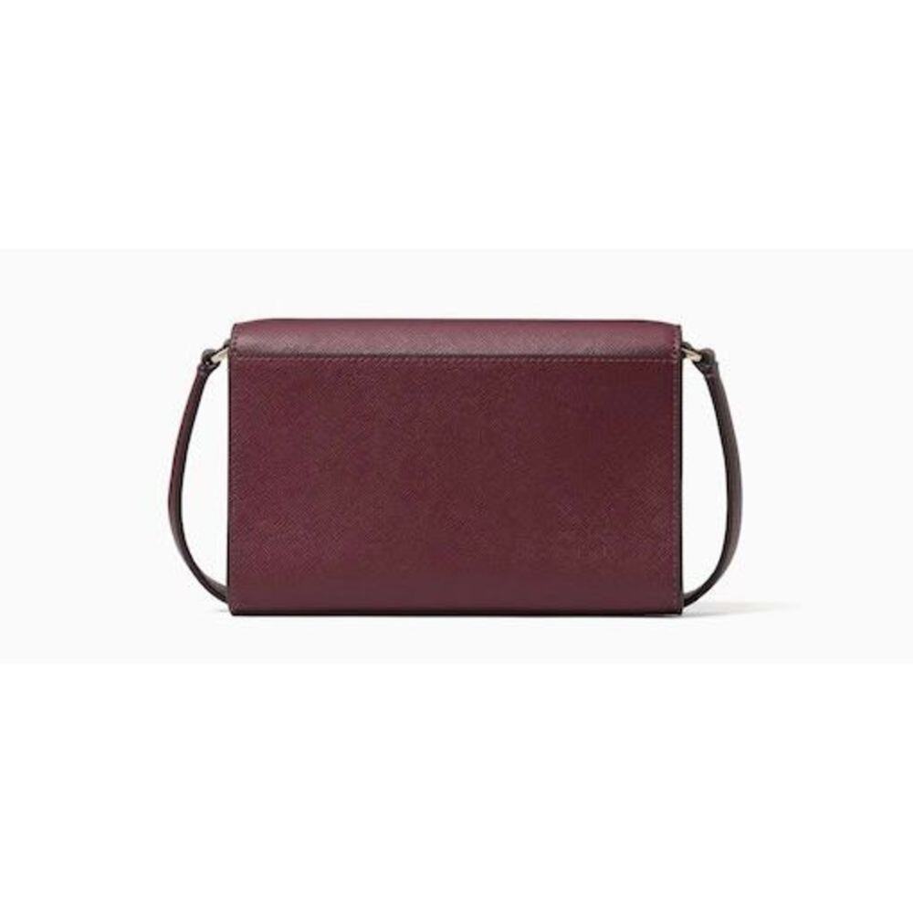 Kate Spade Brynn Small Flap Crossbody Deep Berry Burgundy - Picture 9 of 11